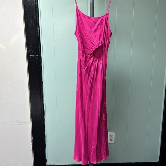 FARM RIO HOT PINK SLIP MIDI DRESS SIZE M - Picture 4 of 14